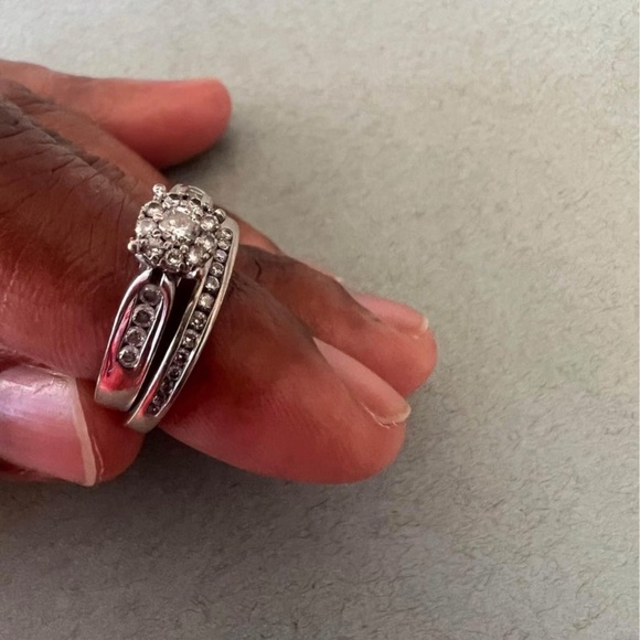 Wedding ring set 10KT White gold - Picture 17 of 17